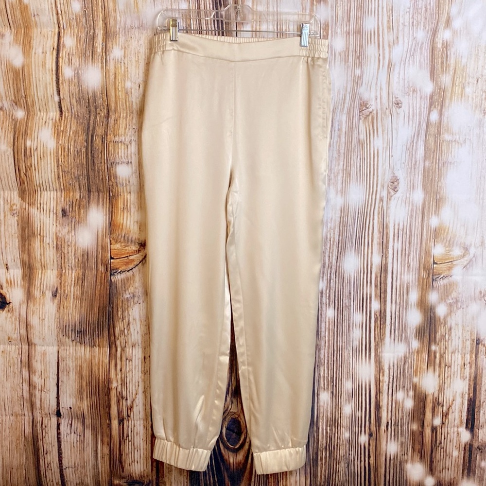 NEW Sincerely Jules | Satin Cream Jogger Pants Women’s large